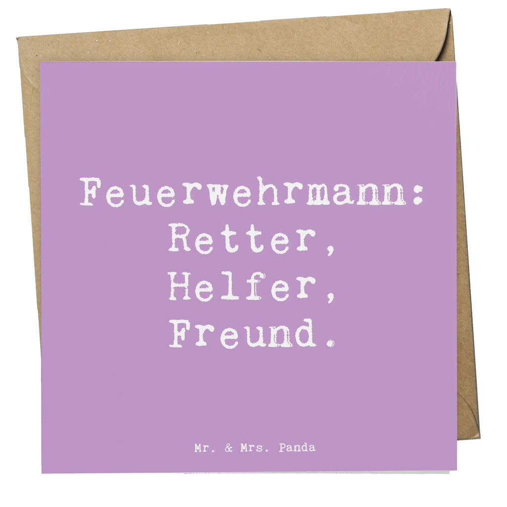 Deluxe Karte Feuerwehrmann: Retter, Helfer, Freund. Karte, Grußkarte, Klappkarte, Einladungskarte, Glückwunschkarte, Hochzeitskarte, Geburtstagskarte, Hochwertige Grußkarte, Hochwertige Klappkarte