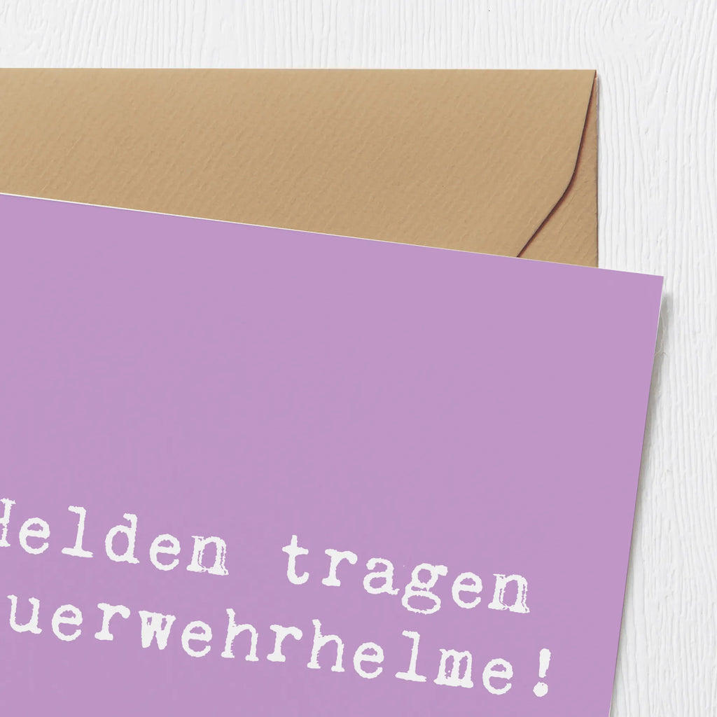 Deluxe Karte Helden tragen Feuerwehrhelme! Karte, Grußkarte, Klappkarte, Einladungskarte, Glückwunschkarte, Hochzeitskarte, Geburtstagskarte, Hochwertige Grußkarte, Hochwertige Klappkarte