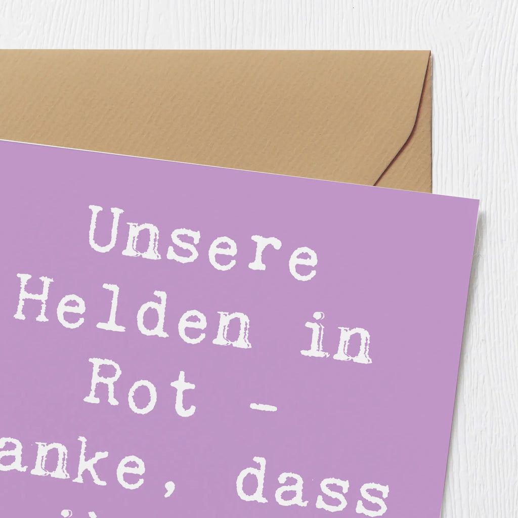 Deluxe Karte Unsere Helden in Rot - Danke, dass ihr da seid! Karte, Grußkarte, Klappkarte, Einladungskarte, Glückwunschkarte, Hochzeitskarte, Geburtstagskarte, Hochwertige Grußkarte, Hochwertige Klappkarte