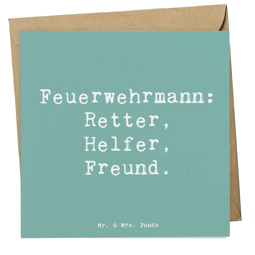 Deluxe Karte Feuerwehrmann: Retter, Helfer, Freund. Karte, Grußkarte, Klappkarte, Einladungskarte, Glückwunschkarte, Hochzeitskarte, Geburtstagskarte, Hochwertige Grußkarte, Hochwertige Klappkarte