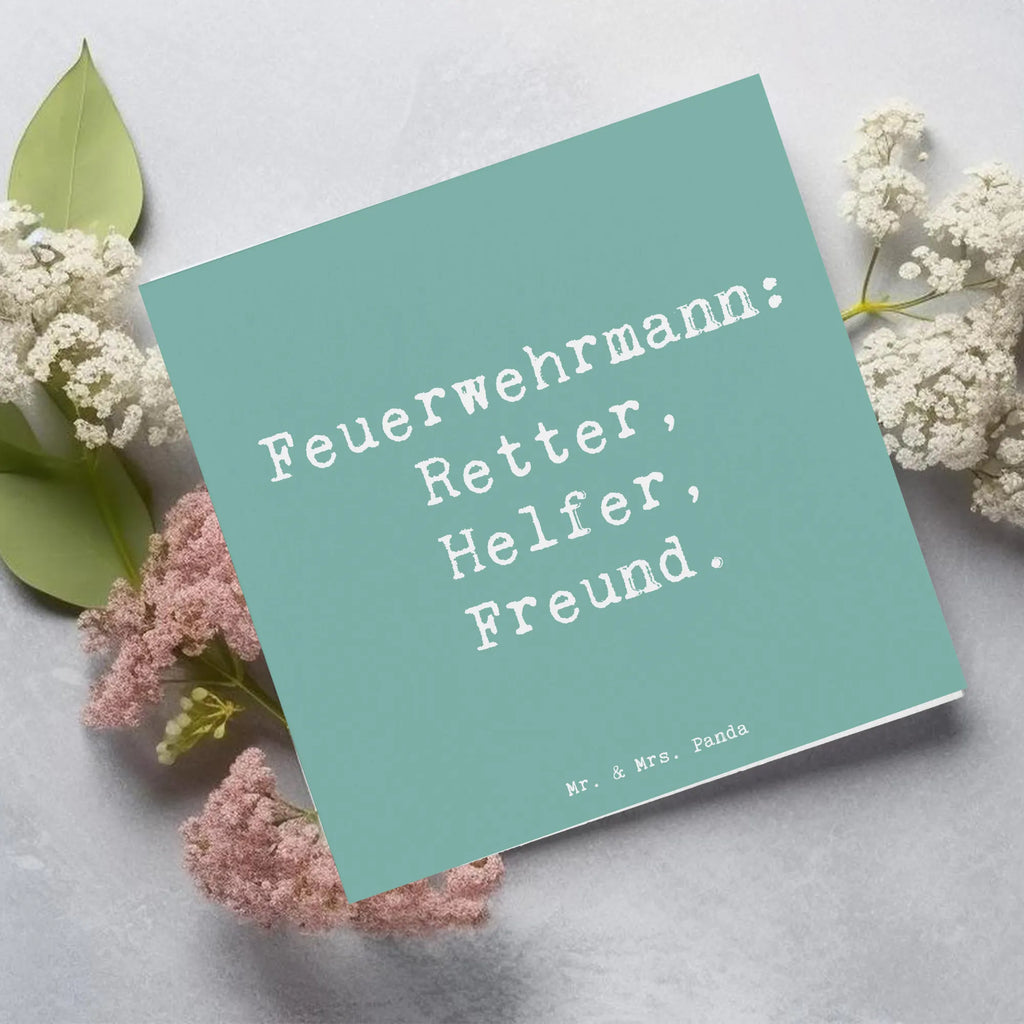 Deluxe Karte Feuerwehrmann: Retter, Helfer, Freund. Karte, Grußkarte, Klappkarte, Einladungskarte, Glückwunschkarte, Hochzeitskarte, Geburtstagskarte, Hochwertige Grußkarte, Hochwertige Klappkarte