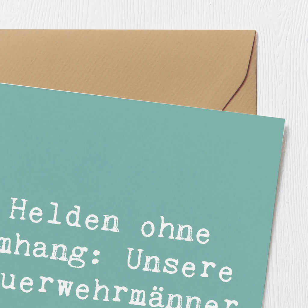 Deluxe Karte Helden ohne Umhang: Unsere Feuerwehrmänner Karte, Grußkarte, Klappkarte, Einladungskarte, Glückwunschkarte, Hochzeitskarte, Geburtstagskarte, Hochwertige Grußkarte, Hochwertige Klappkarte