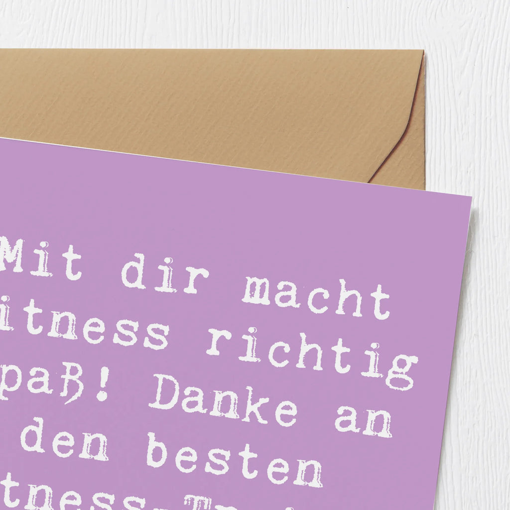 Deluxe Karte Mit dir macht Fitness richtig Spaß! Danke an den besten Fitness-Trainer der Welt! Karte, Grußkarte, Klappkarte, Einladungskarte, Glückwunschkarte, Hochzeitskarte, Geburtstagskarte, Hochwertige Grußkarte, Hochwertige Klappkarte