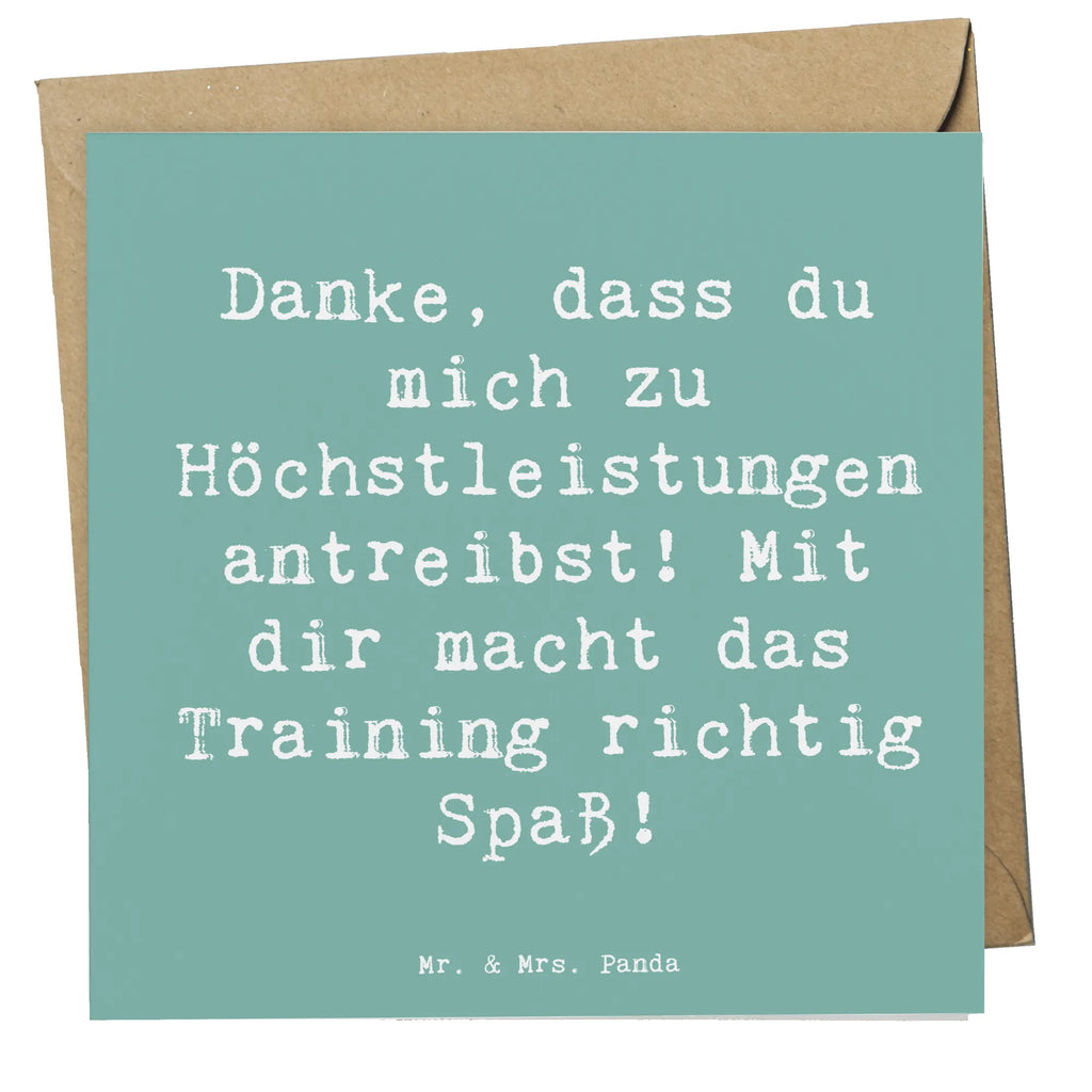 Deluxe Karte Danke, dass du mich zu Höchstleistungen antreibst! Mit dir macht das Training richtig Spaß! Karte, Grußkarte, Klappkarte, Einladungskarte, Glückwunschkarte, Hochzeitskarte, Geburtstagskarte, Hochwertige Grußkarte, Hochwertige Klappkarte