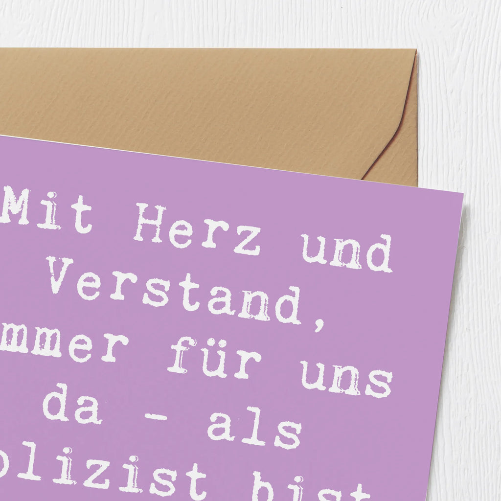 Deluxe Karte Mit Herz und Verstand, immer für uns da - als Polizist bist du einfach wunderbar! Karte, Grußkarte, Klappkarte, Einladungskarte, Glückwunschkarte, Hochzeitskarte, Geburtstagskarte, Hochwertige Grußkarte, Hochwertige Klappkarte