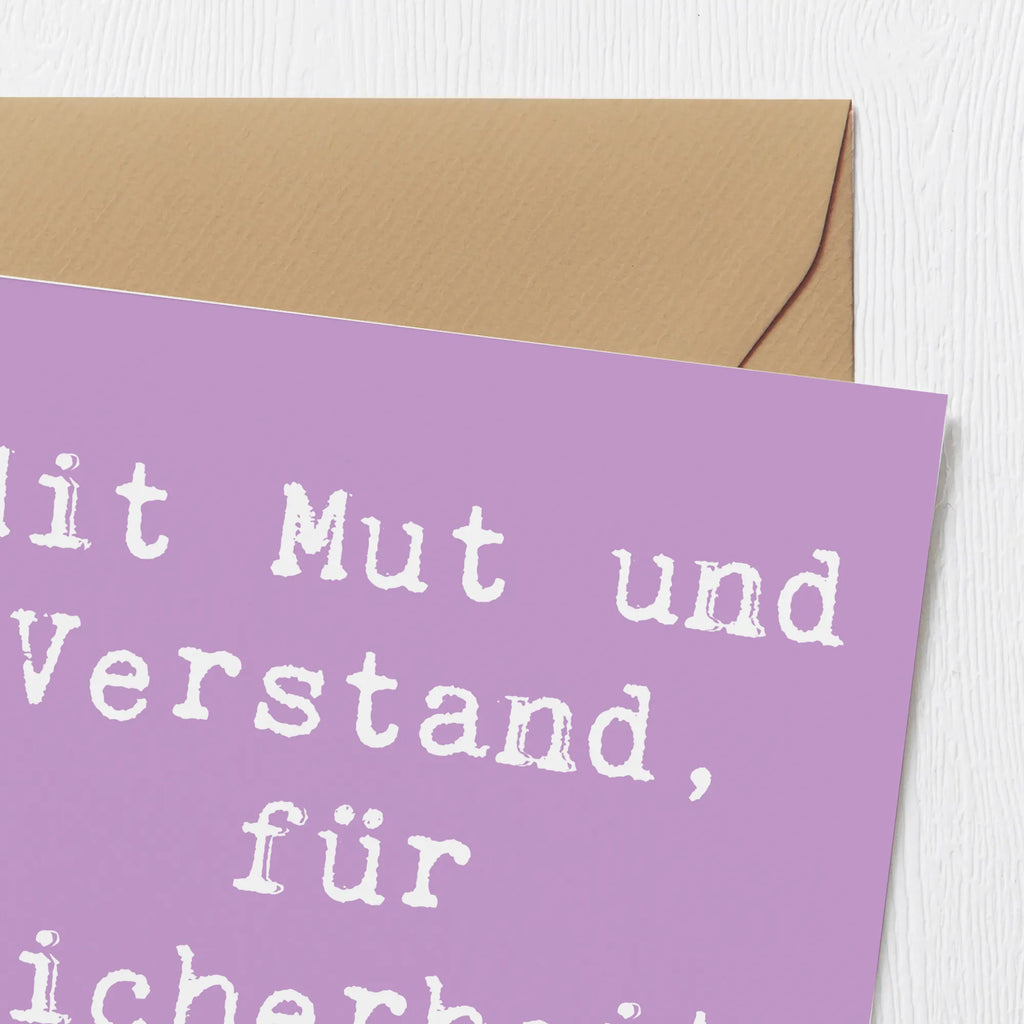 Deluxe Karte Spruch Polizist Mut Verstand Karte, Grußkarte, Klappkarte, Einladungskarte, Glückwunschkarte, Hochzeitskarte, Geburtstagskarte, Hochwertige Grußkarte, Hochwertige Klappkarte