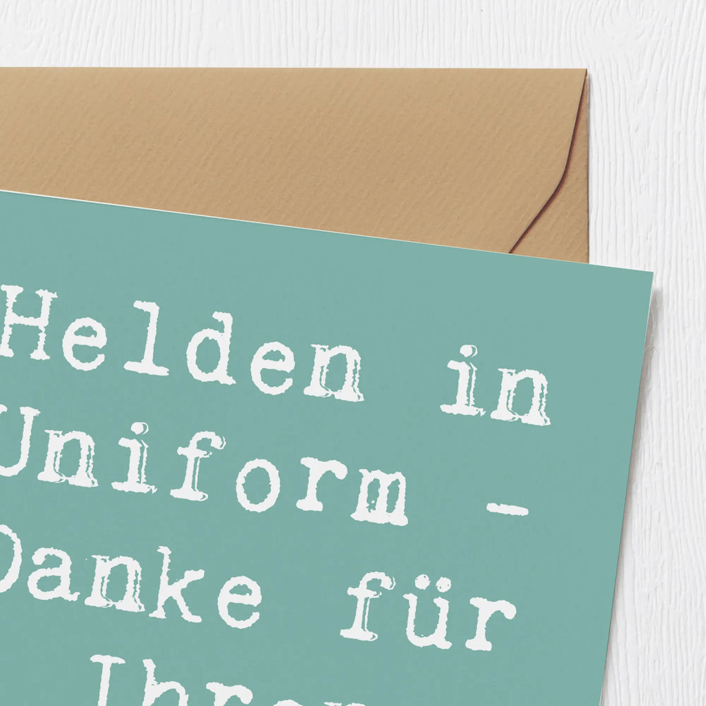 Deluxe Karte Helden in Uniform - Danke für Ihren Einsatz! Karte, Grußkarte, Klappkarte, Einladungskarte, Glückwunschkarte, Hochzeitskarte, Geburtstagskarte, Hochwertige Grußkarte, Hochwertige Klappkarte