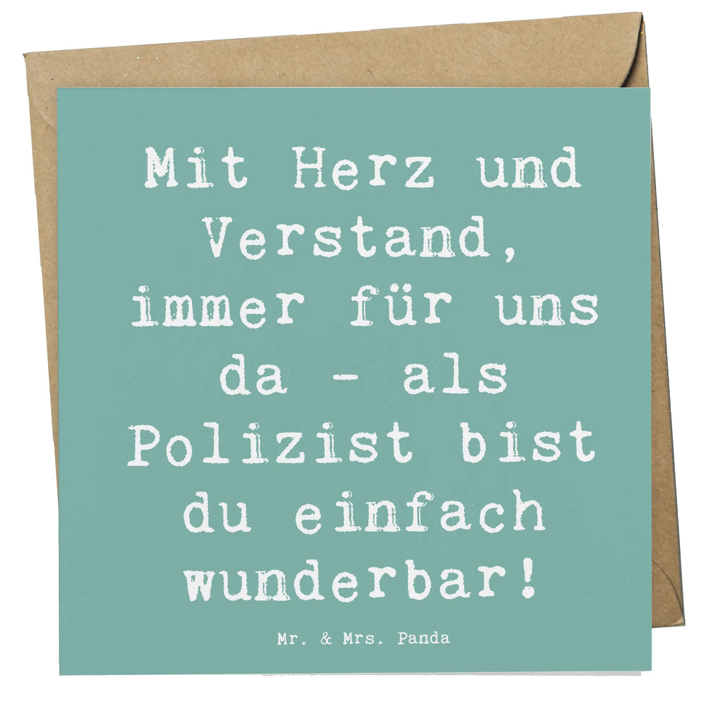 Deluxe Karte Mit Herz und Verstand, immer für uns da - als Polizist bist du einfach wunderbar! Karte, Grußkarte, Klappkarte, Einladungskarte, Glückwunschkarte, Hochzeitskarte, Geburtstagskarte, Hochwertige Grußkarte, Hochwertige Klappkarte