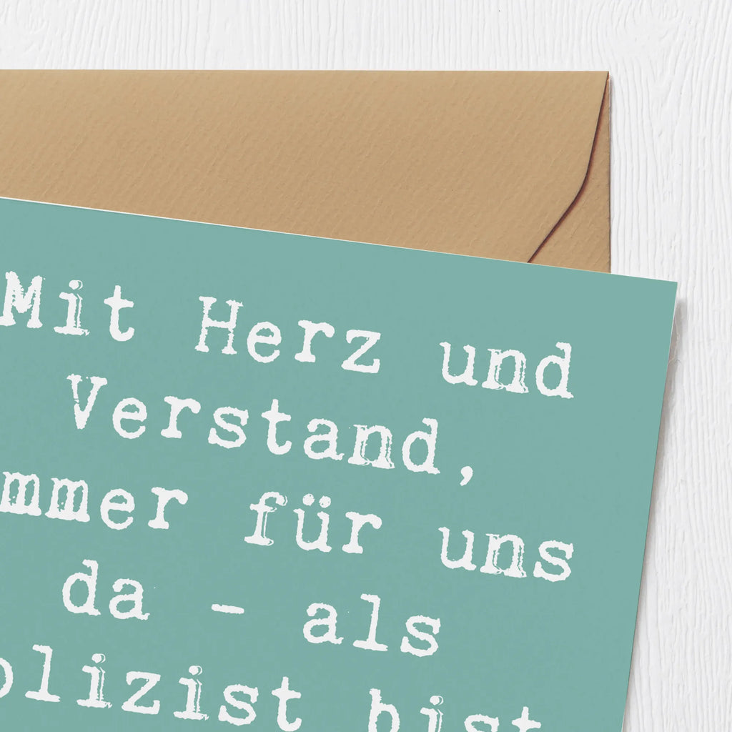 Deluxe Karte Mit Herz und Verstand, immer für uns da - als Polizist bist du einfach wunderbar! Karte, Grußkarte, Klappkarte, Einladungskarte, Glückwunschkarte, Hochzeitskarte, Geburtstagskarte, Hochwertige Grußkarte, Hochwertige Klappkarte