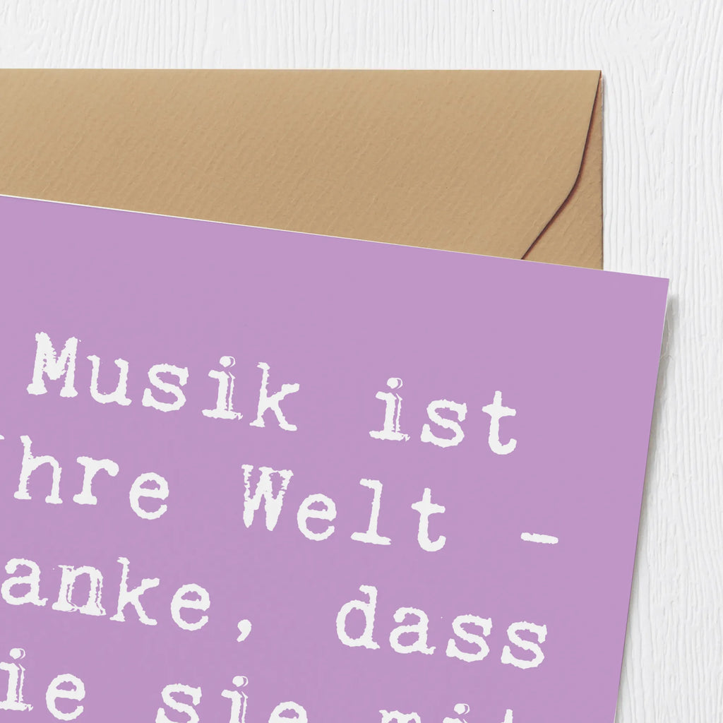 Deluxe Karte Musik ist Ihre Welt - Danke, dass Sie sie mit uns teilen! Karte, Grußkarte, Klappkarte, Einladungskarte, Glückwunschkarte, Hochzeitskarte, Geburtstagskarte, Hochwertige Grußkarte, Hochwertige Klappkarte