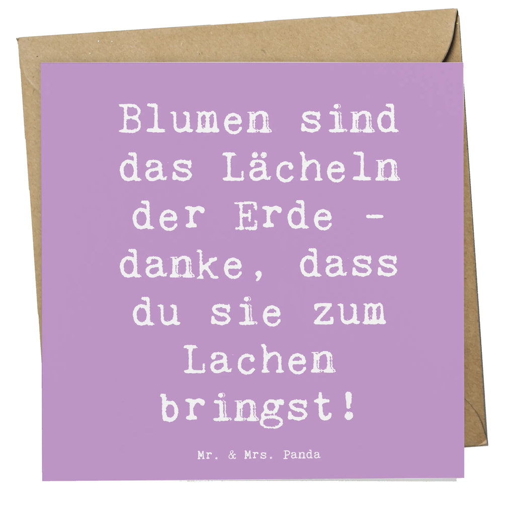 Deluxe Karte Blumen sind das Lächeln der Erde - danke, dass du sie zum Lachen bringst! Karte, Grußkarte, Klappkarte, Einladungskarte, Glückwunschkarte, Hochzeitskarte, Geburtstagskarte, Hochwertige Grußkarte, Hochwertige Klappkarte