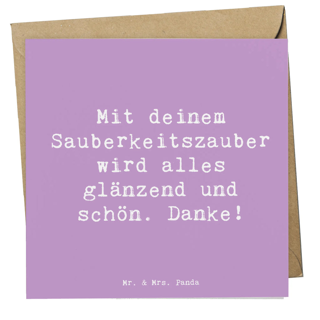 Deluxe Karte Mit deinem Sauberkeitszauber wird alles glänzend und schön. Danke! Karte, Grußkarte, Klappkarte, Einladungskarte, Glückwunschkarte, Hochzeitskarte, Geburtstagskarte, Hochwertige Grußkarte, Hochwertige Klappkarte