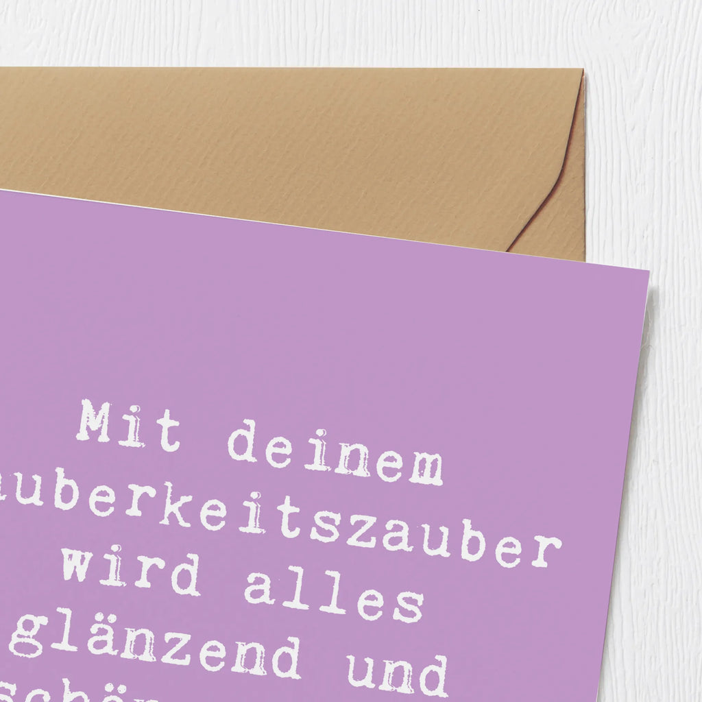 Deluxe Karte Mit deinem Sauberkeitszauber wird alles glänzend und schön. Danke! Karte, Grußkarte, Klappkarte, Einladungskarte, Glückwunschkarte, Hochzeitskarte, Geburtstagskarte, Hochwertige Grußkarte, Hochwertige Klappkarte