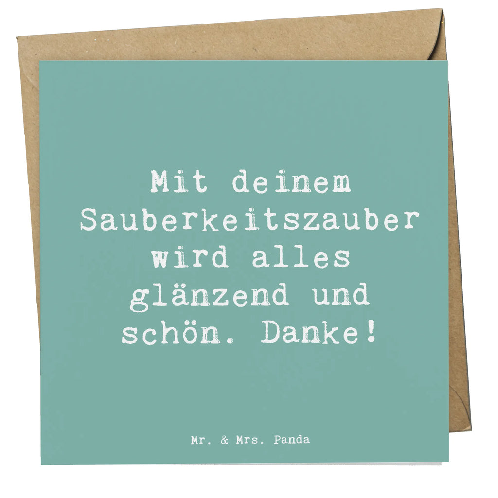 Deluxe Karte Mit deinem Sauberkeitszauber wird alles glänzend und schön. Danke! Karte, Grußkarte, Klappkarte, Einladungskarte, Glückwunschkarte, Hochzeitskarte, Geburtstagskarte, Hochwertige Grußkarte, Hochwertige Klappkarte