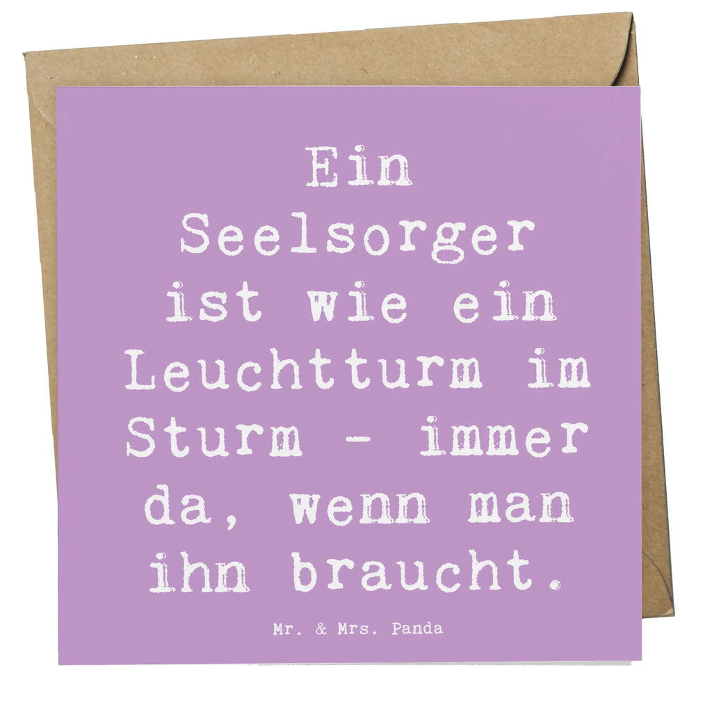 Deluxe Karte Ein Seelsorger ist wie ein Leuchtturm im Sturm - immer da, wenn man ihn braucht. Karte, Grußkarte, Klappkarte, Einladungskarte, Glückwunschkarte, Hochzeitskarte, Geburtstagskarte, Hochwertige Grußkarte, Hochwertige Klappkarte