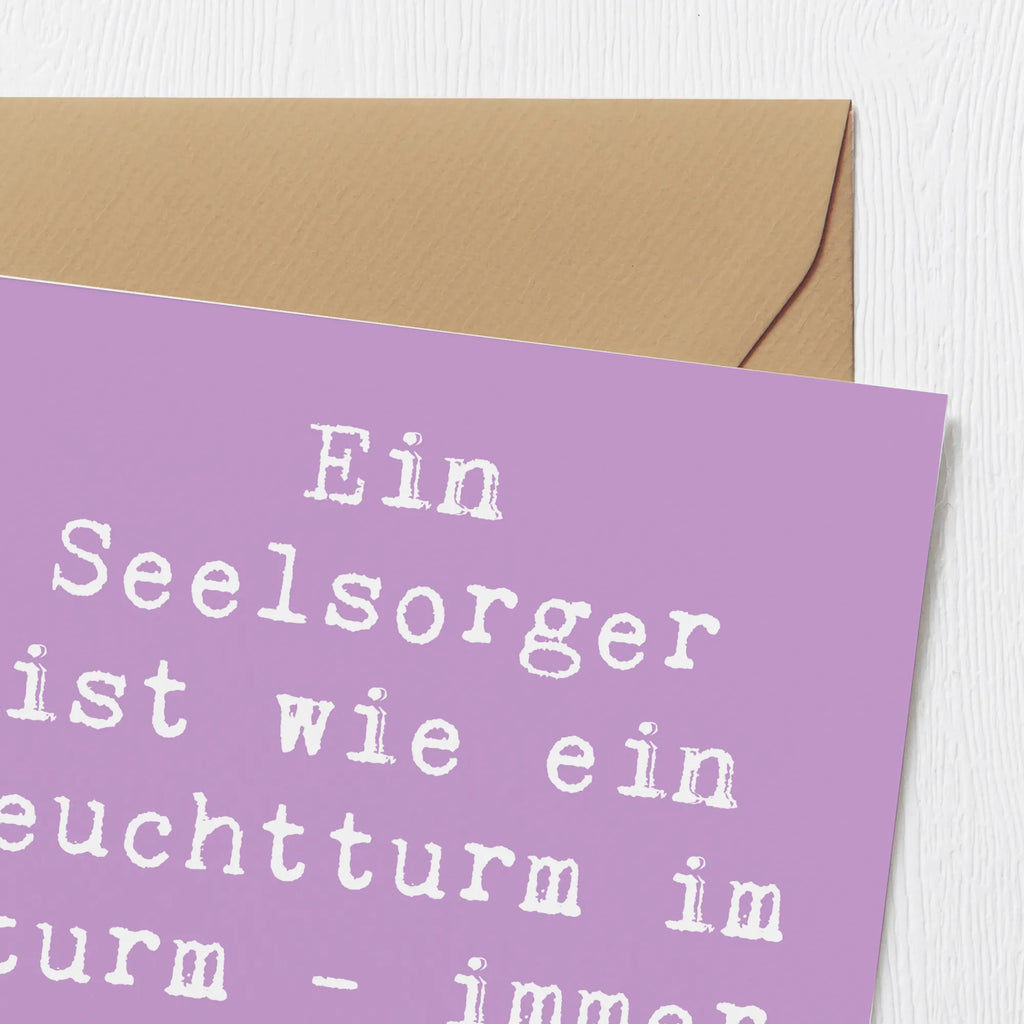 Deluxe Karte Ein Seelsorger ist wie ein Leuchtturm im Sturm - immer da, wenn man ihn braucht. Karte, Grußkarte, Klappkarte, Einladungskarte, Glückwunschkarte, Hochzeitskarte, Geburtstagskarte, Hochwertige Grußkarte, Hochwertige Klappkarte