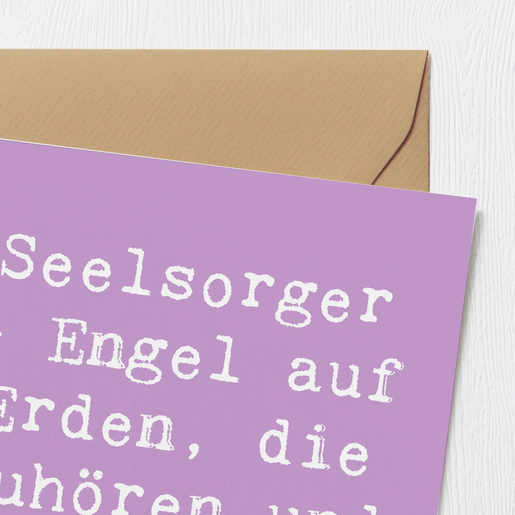 Deluxe Karte Seelsorger - Engel auf Erden, die zuhören und verstehen. Karte, Grußkarte, Klappkarte, Einladungskarte, Glückwunschkarte, Hochzeitskarte, Geburtstagskarte, Hochwertige Grußkarte, Hochwertige Klappkarte