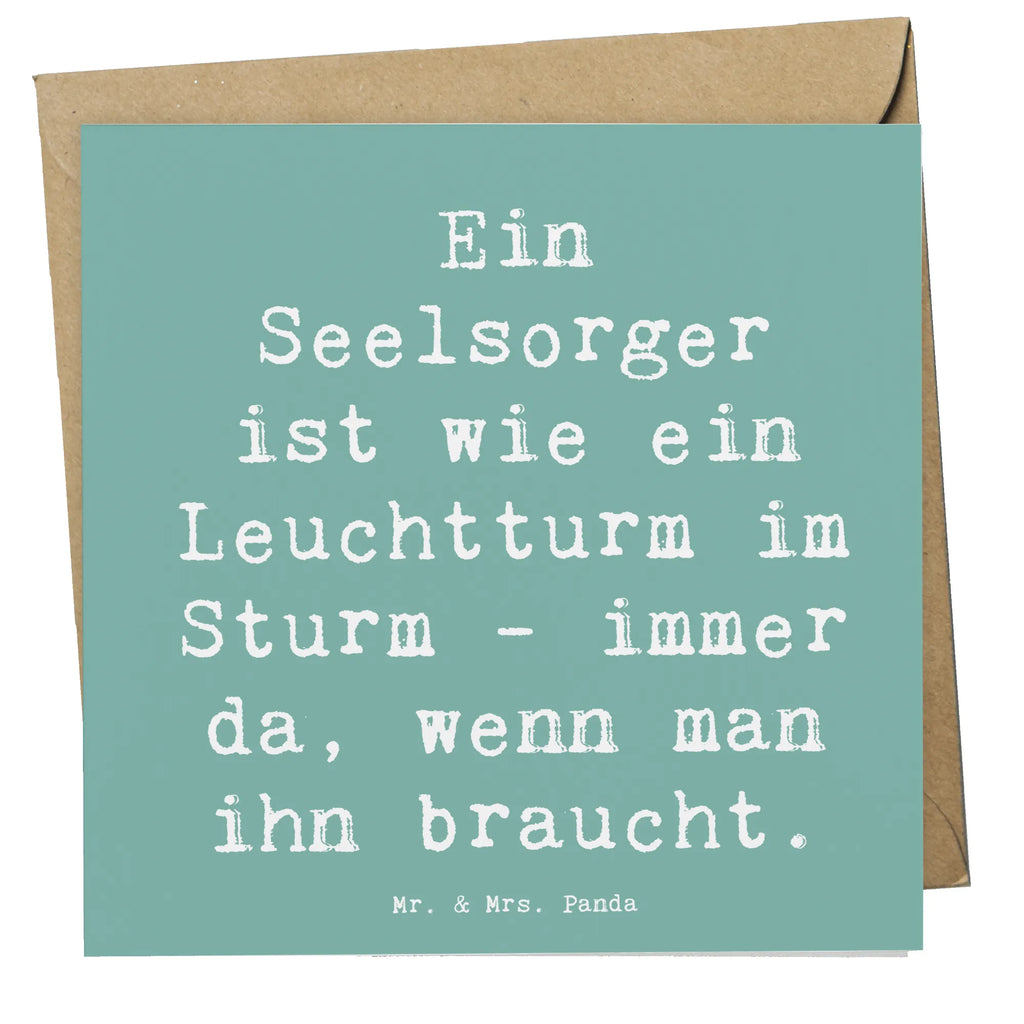 Deluxe Karte Ein Seelsorger ist wie ein Leuchtturm im Sturm - immer da, wenn man ihn braucht. Karte, Grußkarte, Klappkarte, Einladungskarte, Glückwunschkarte, Hochzeitskarte, Geburtstagskarte, Hochwertige Grußkarte, Hochwertige Klappkarte