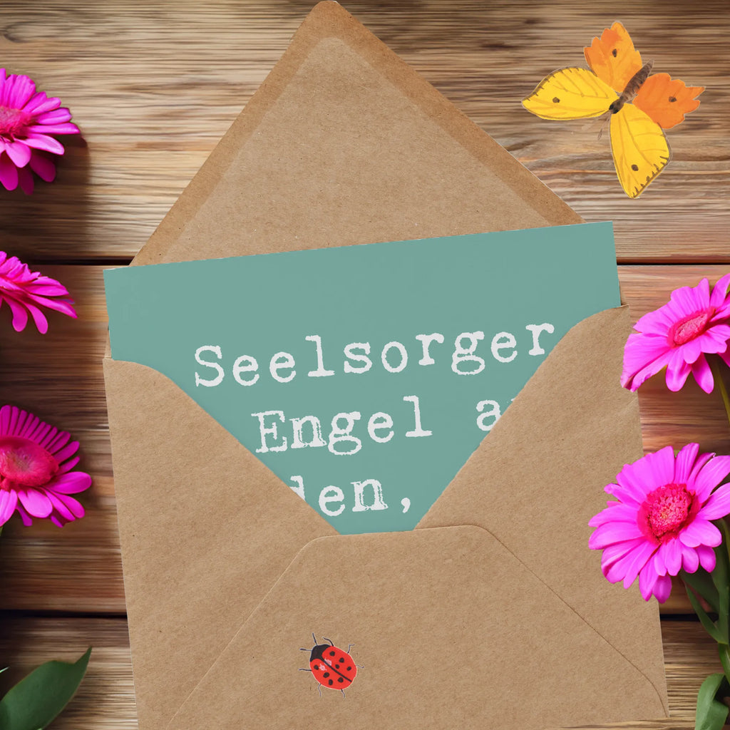 Deluxe Karte Seelsorger - Engel auf Erden, die zuhören und verstehen. Karte, Grußkarte, Klappkarte, Einladungskarte, Glückwunschkarte, Hochzeitskarte, Geburtstagskarte, Hochwertige Grußkarte, Hochwertige Klappkarte