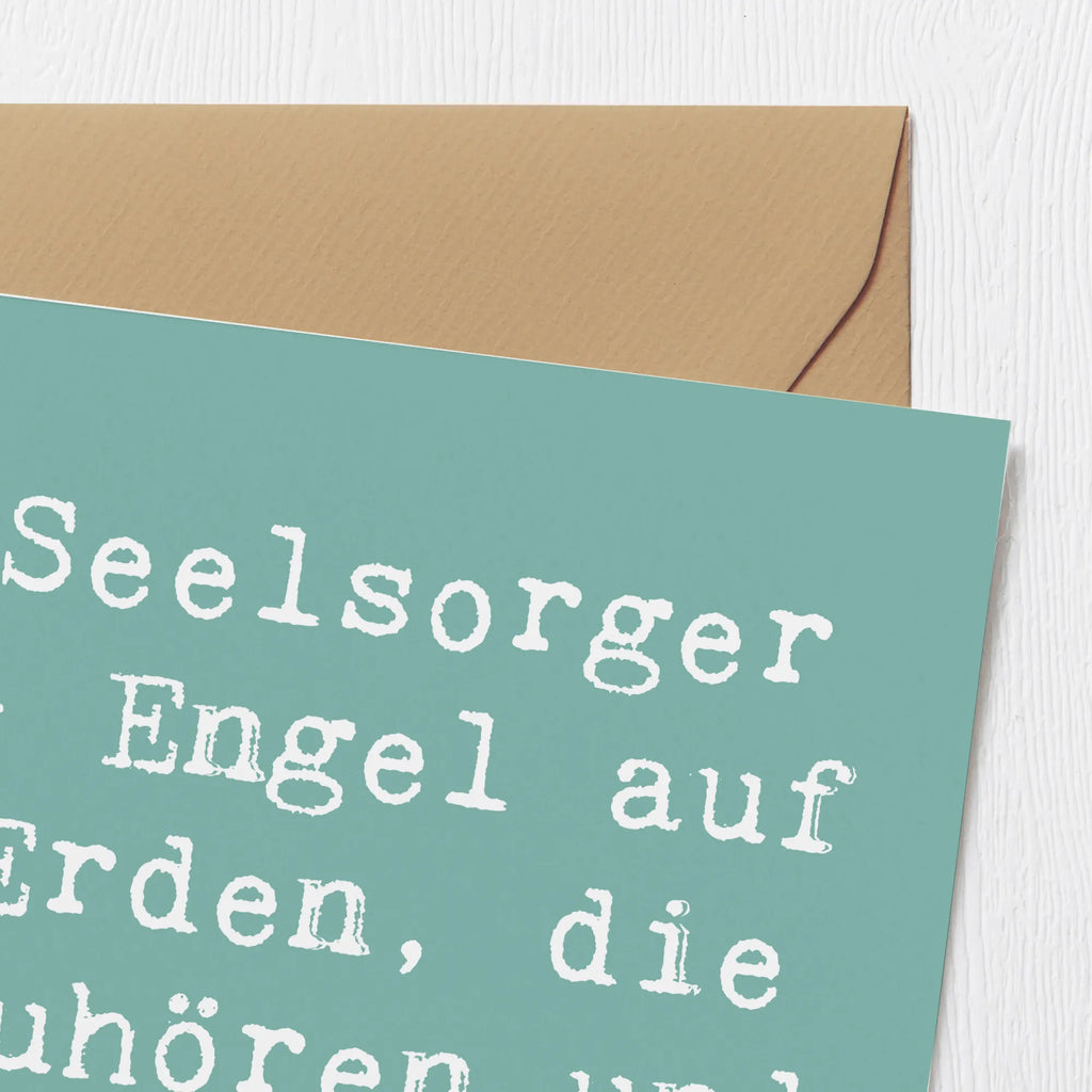 Deluxe Karte Seelsorger - Engel auf Erden, die zuhören und verstehen. Karte, Grußkarte, Klappkarte, Einladungskarte, Glückwunschkarte, Hochzeitskarte, Geburtstagskarte, Hochwertige Grußkarte, Hochwertige Klappkarte