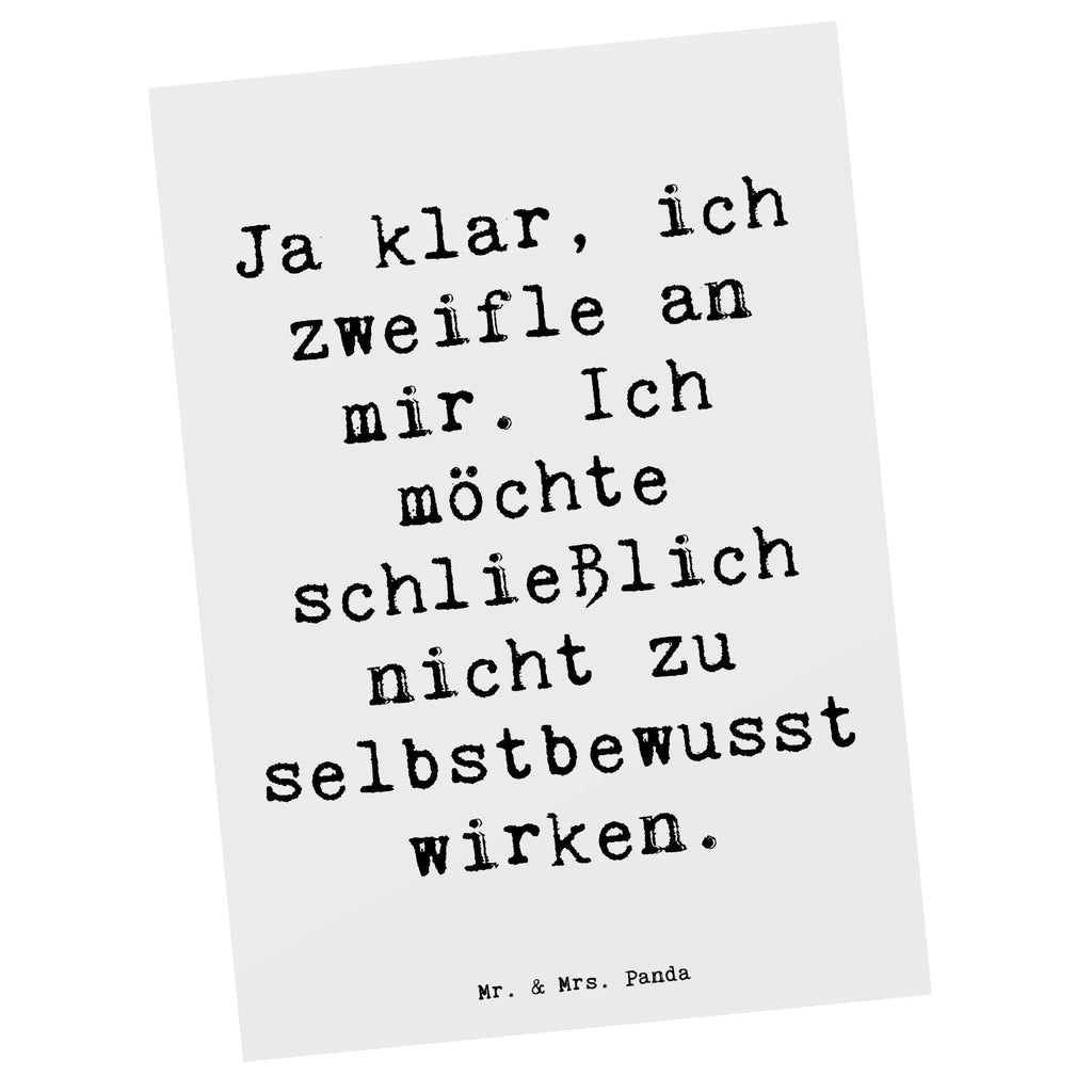 Postkarte Spruch Selbstzweifel Charm Postkarte, Karte, Geschenkkarte, Grußkarte, Einladung, Ansichtskarte, Geburtstagskarte, Einladungskarte, Dankeskarte, Ansichtskarten, Einladung Geburtstag, Einladungskarten Geburtstag