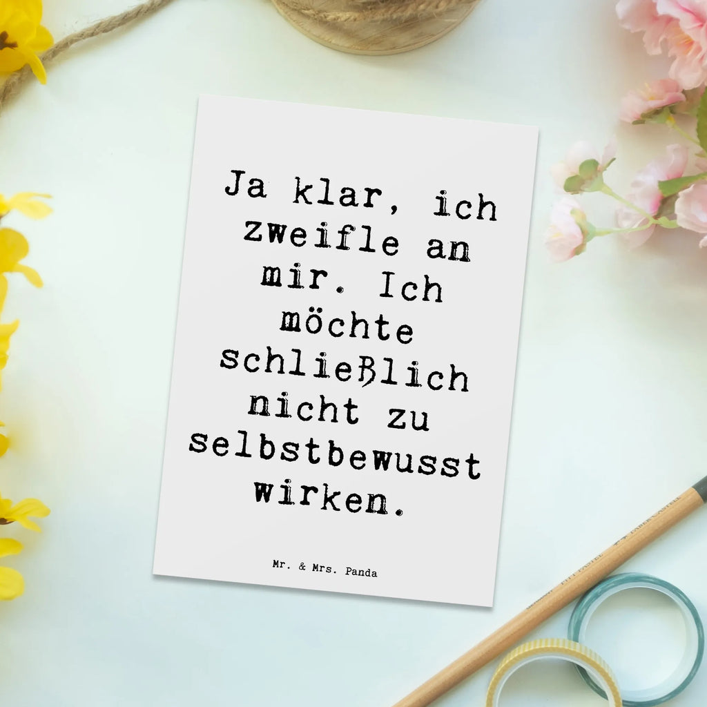 Postkarte Spruch Selbstzweifel Charm Postkarte, Karte, Geschenkkarte, Grußkarte, Einladung, Ansichtskarte, Geburtstagskarte, Einladungskarte, Dankeskarte, Ansichtskarten, Einladung Geburtstag, Einladungskarten Geburtstag