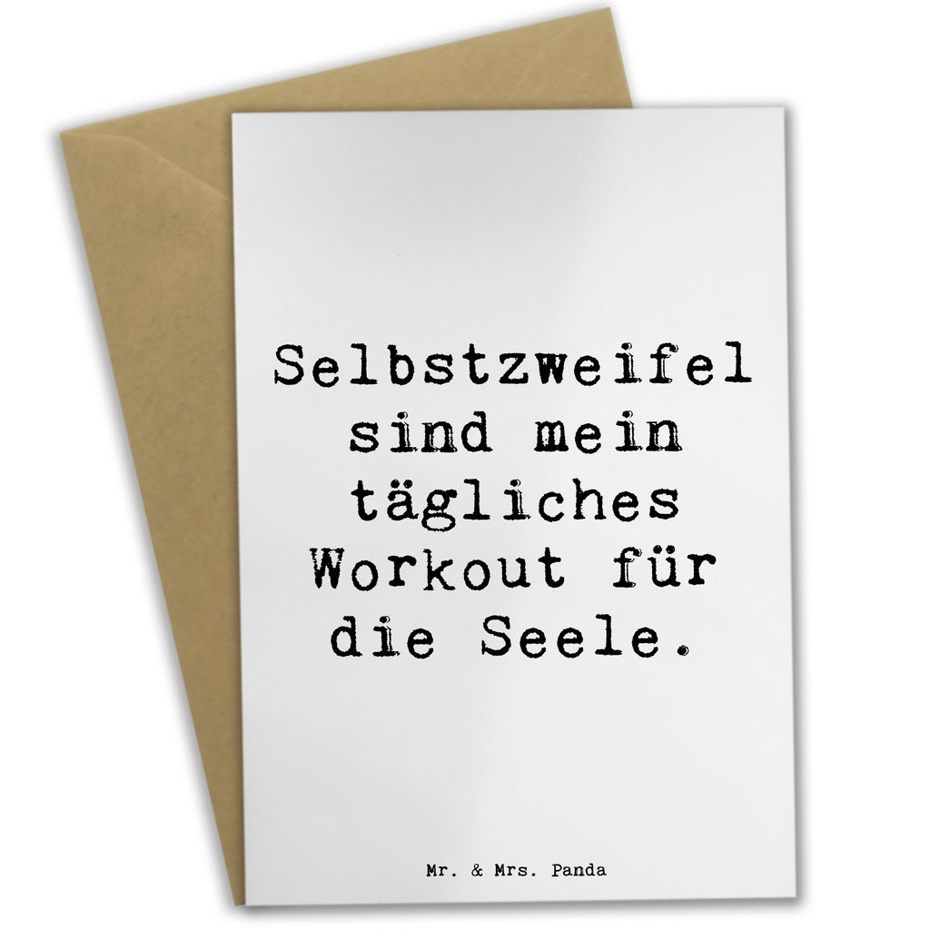 Grußkarte Spruch Selbstzweifel Workout Grußkarte, Klappkarte, Einladungskarte, Glückwunschkarte, Hochzeitskarte, Geburtstagskarte, Karte, Ansichtskarten