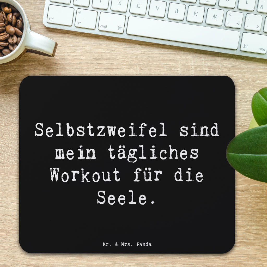 Mauspad Spruch Selbstzweifel Workout Mousepad, Computer zubehör, Büroausstattung, PC Zubehör, Arbeitszimmer, Mauspad, Einzigartiges Mauspad, Designer Mauspad, Mausunterlage, Mauspad Büro