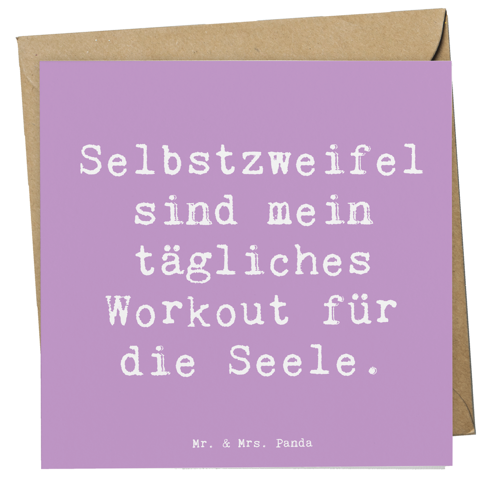 Deluxe Karte Spruch Selbstzweifel Workout Karte, Grußkarte, Klappkarte, Einladungskarte, Glückwunschkarte, Hochzeitskarte, Geburtstagskarte, Hochwertige Grußkarte, Hochwertige Klappkarte