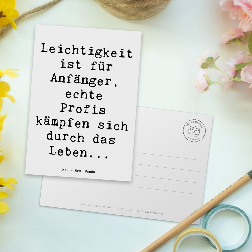 Postkarte Spruch Leichtigkeit für Profis Postkarte, Karte, Geschenkkarte, Grußkarte, Einladung, Ansichtskarte, Geburtstagskarte, Einladungskarte, Dankeskarte, Ansichtskarten, Einladung Geburtstag, Einladungskarten Geburtstag