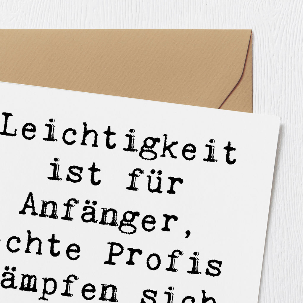 Deluxe Karte Spruch Leichtigkeit für Profis Karte, Grußkarte, Klappkarte, Einladungskarte, Glückwunschkarte, Hochzeitskarte, Geburtstagskarte, Hochwertige Grußkarte, Hochwertige Klappkarte