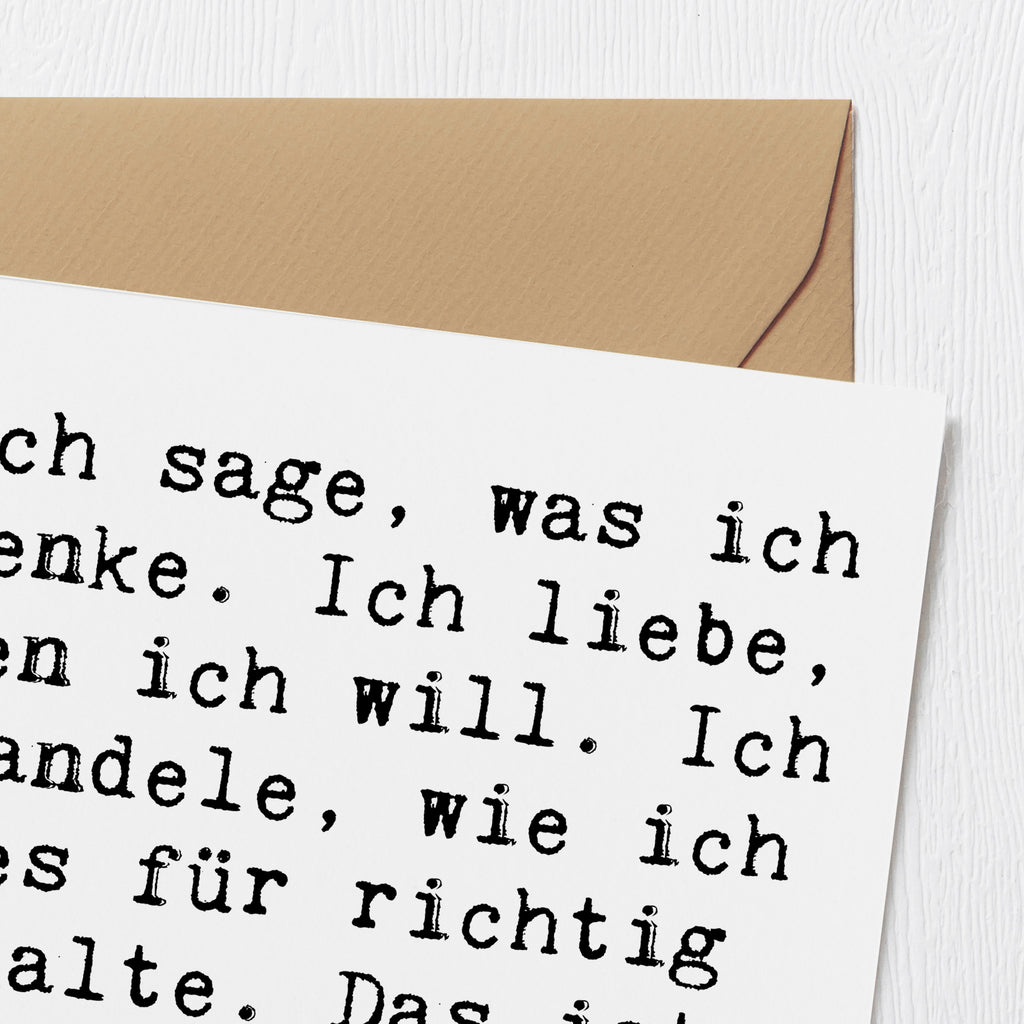 Deluxe Karte Spruch Freiheit Leben Karte, Grußkarte, Klappkarte, Einladungskarte, Glückwunschkarte, Hochzeitskarte, Geburtstagskarte, Hochwertige Grußkarte, Hochwertige Klappkarte