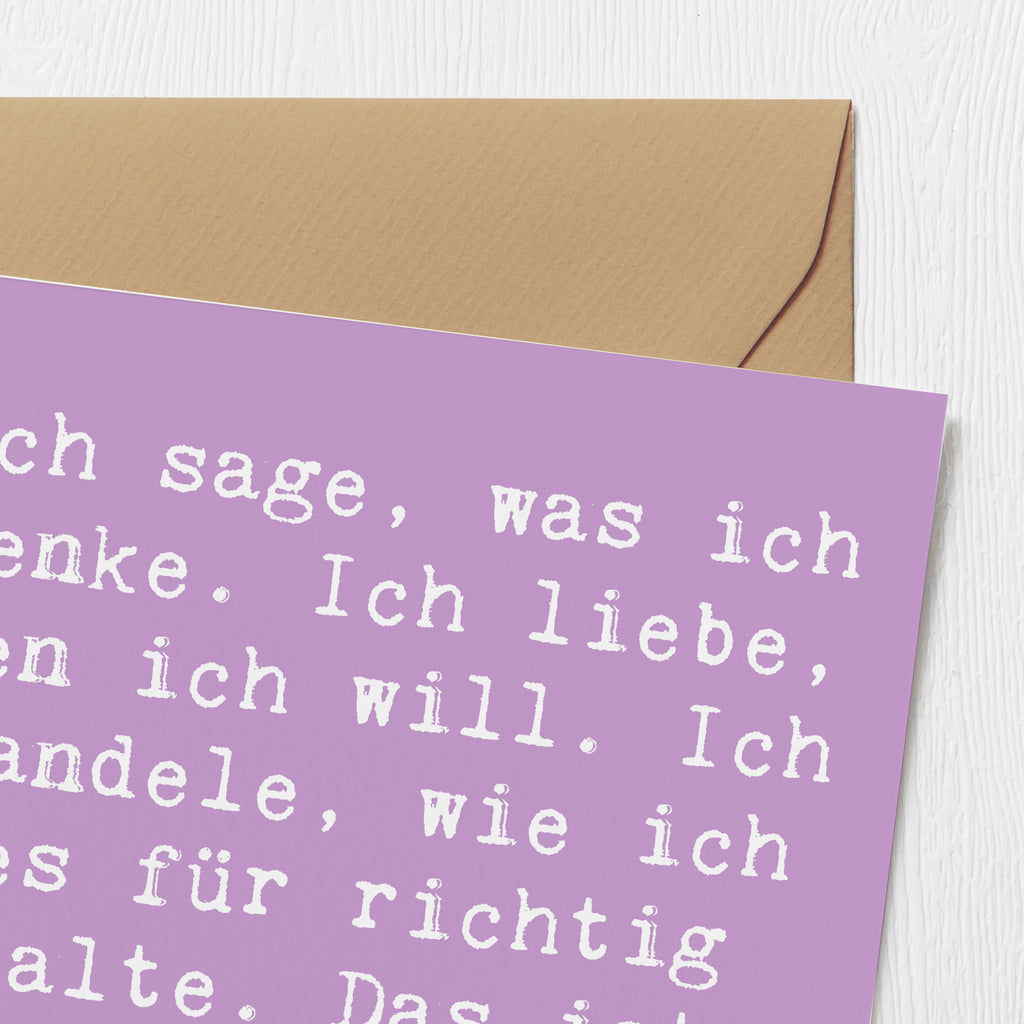 Deluxe Karte Spruch Freiheit Leben Karte, Grußkarte, Klappkarte, Einladungskarte, Glückwunschkarte, Hochzeitskarte, Geburtstagskarte, Hochwertige Grußkarte, Hochwertige Klappkarte