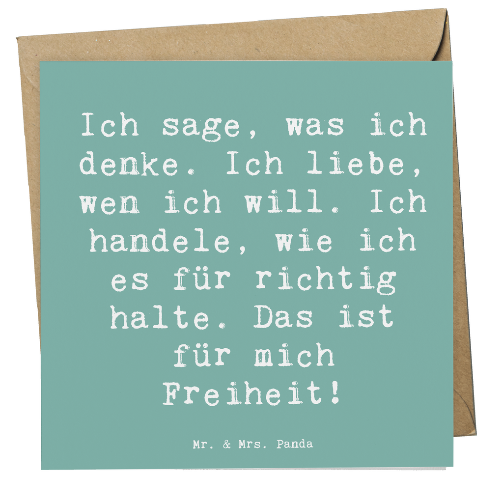 Deluxe Karte Spruch Freiheit Leben Karte, Grußkarte, Klappkarte, Einladungskarte, Glückwunschkarte, Hochzeitskarte, Geburtstagskarte, Hochwertige Grußkarte, Hochwertige Klappkarte