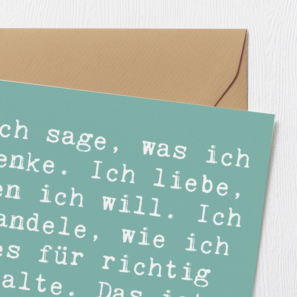 Deluxe Karte Spruch Freiheit Leben Karte, Grußkarte, Klappkarte, Einladungskarte, Glückwunschkarte, Hochzeitskarte, Geburtstagskarte, Hochwertige Grußkarte, Hochwertige Klappkarte