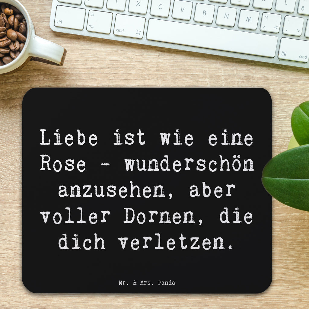 Mauspad Spruch Rose Herzschmerz Mousepad, Computer zubehör, Büroausstattung, PC Zubehör, Arbeitszimmer, Mauspad, Einzigartiges Mauspad, Designer Mauspad, Mausunterlage, Mauspad Büro