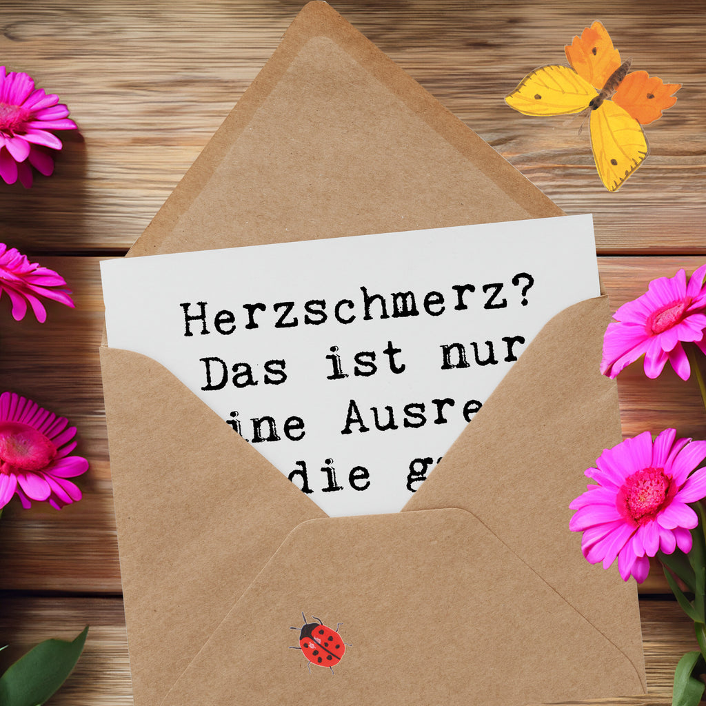 Deluxe Karte Spruch Herzschmerz Eiscreme Karte, Grußkarte, Klappkarte, Einladungskarte, Glückwunschkarte, Hochzeitskarte, Geburtstagskarte, Hochwertige Grußkarte, Hochwertige Klappkarte