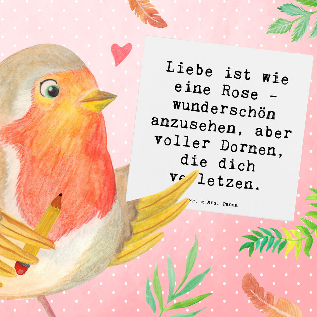 Deluxe Karte Spruch Rose Herzschmerz Karte, Grußkarte, Klappkarte, Einladungskarte, Glückwunschkarte, Hochzeitskarte, Geburtstagskarte, Hochwertige Grußkarte, Hochwertige Klappkarte