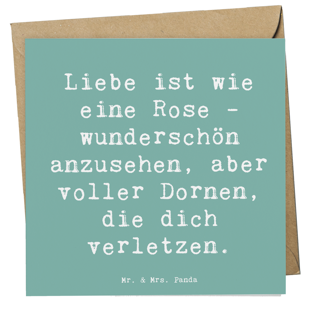 Deluxe Karte Spruch Rose Herzschmerz Karte, Grußkarte, Klappkarte, Einladungskarte, Glückwunschkarte, Hochzeitskarte, Geburtstagskarte, Hochwertige Grußkarte, Hochwertige Klappkarte