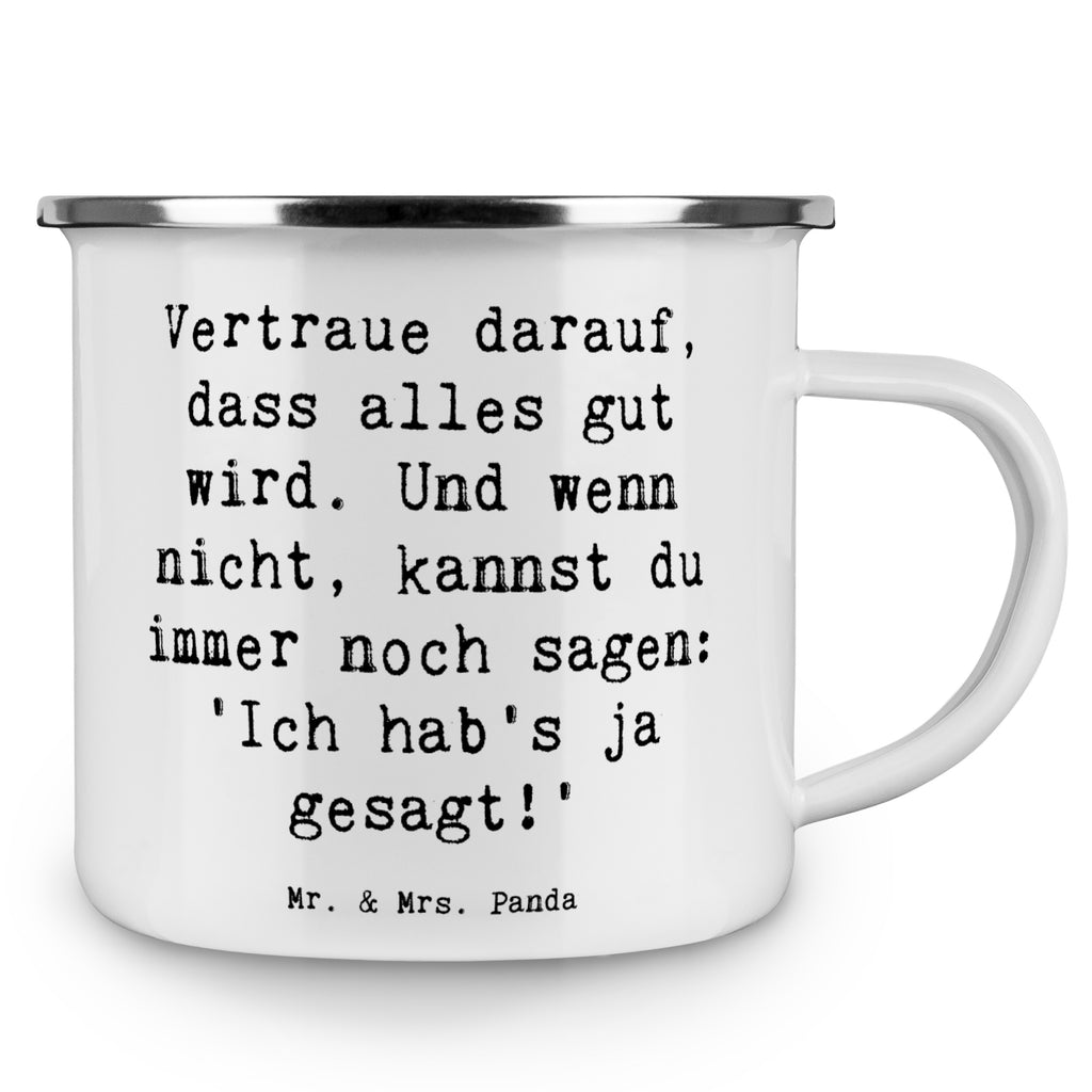 Camping Emaille Tasse Schutz & Vertrauen