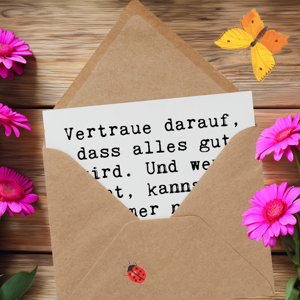 Deluxe Karte Spruch Schutz & Vertrauen Karte, Grußkarte, Klappkarte, Einladungskarte, Glückwunschkarte, Hochzeitskarte, Geburtstagskarte, Hochwertige Grußkarte, Hochwertige Klappkarte