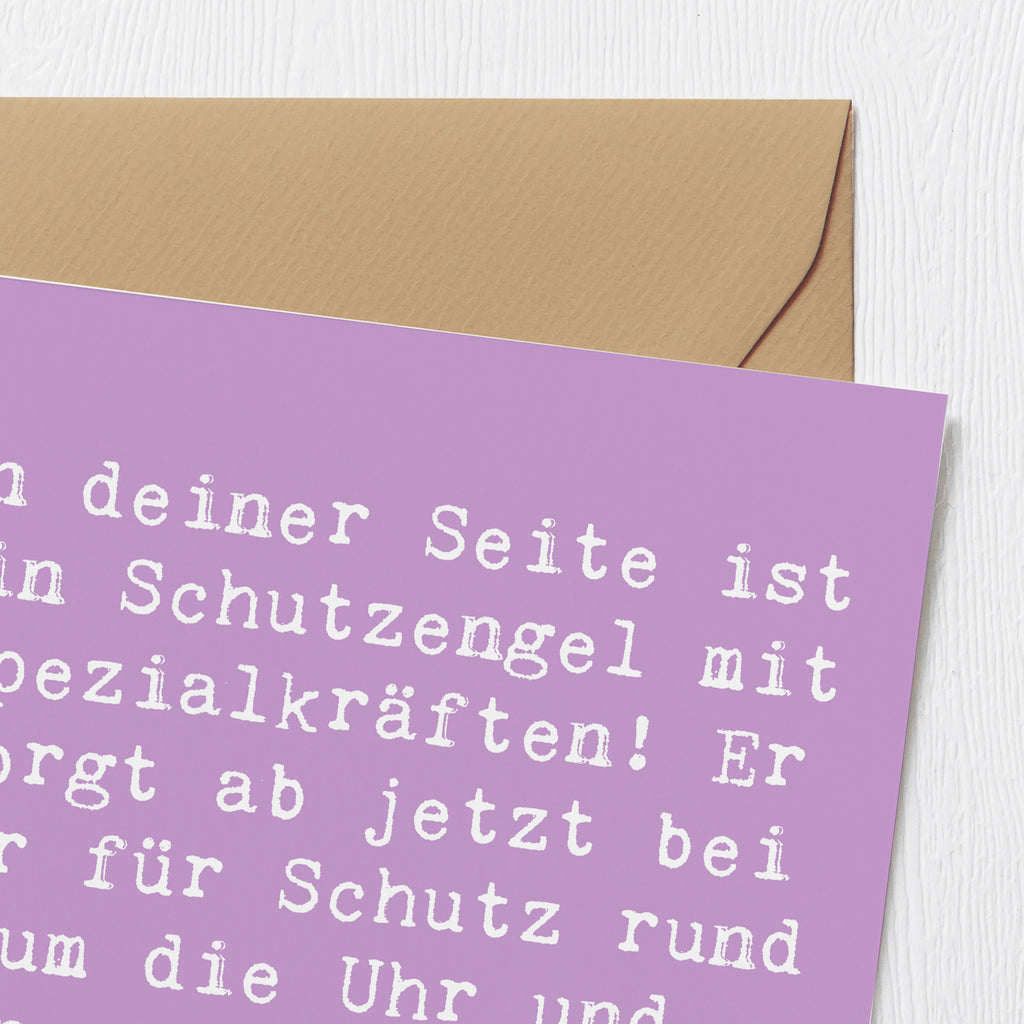 Deluxe Karte Spruch Schutz Schutzengel Karte, Grußkarte, Klappkarte, Einladungskarte, Glückwunschkarte, Hochzeitskarte, Geburtstagskarte, Hochwertige Grußkarte, Hochwertige Klappkarte