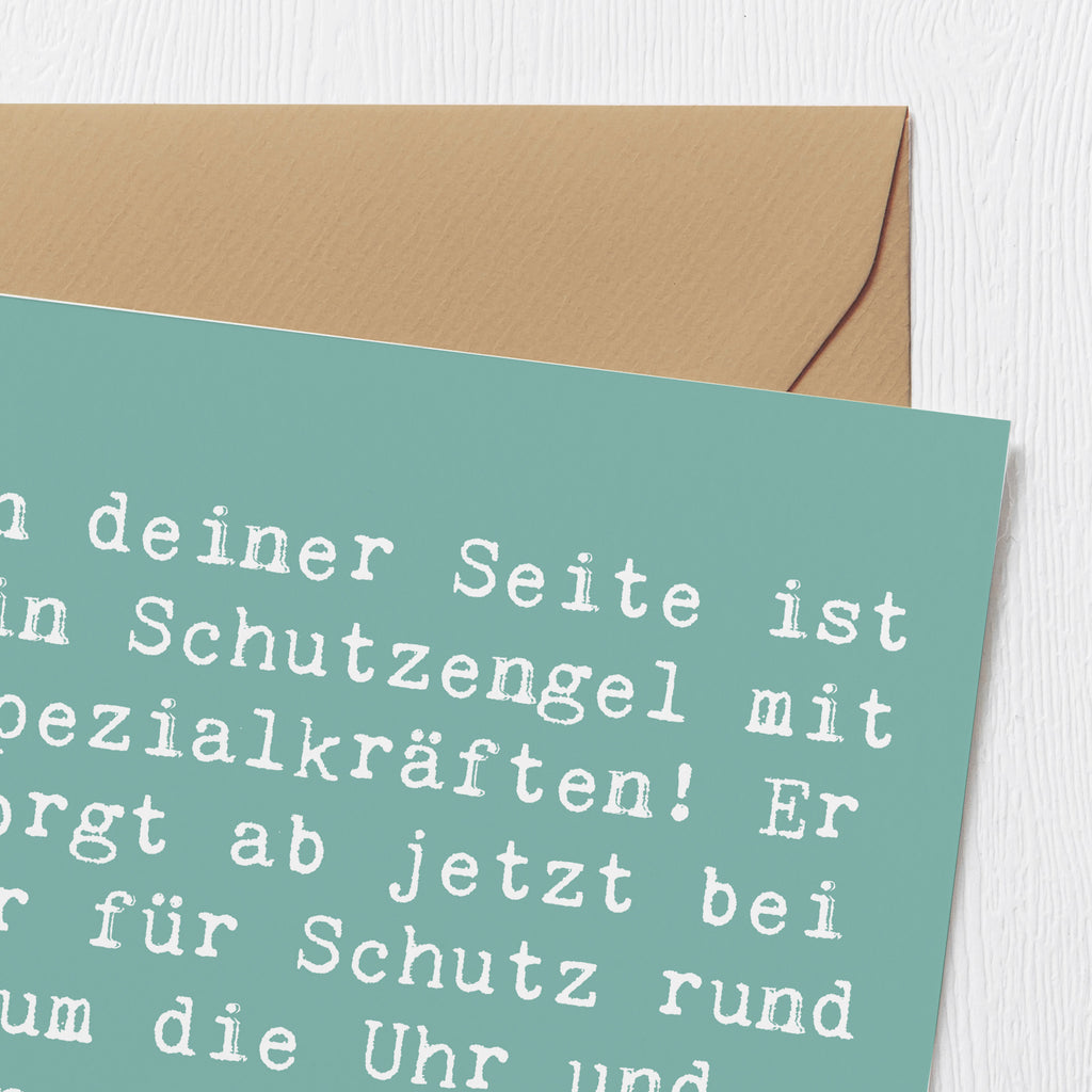 Deluxe Karte Spruch Schutz Schutzengel Karte, Grußkarte, Klappkarte, Einladungskarte, Glückwunschkarte, Hochzeitskarte, Geburtstagskarte, Hochwertige Grußkarte, Hochwertige Klappkarte