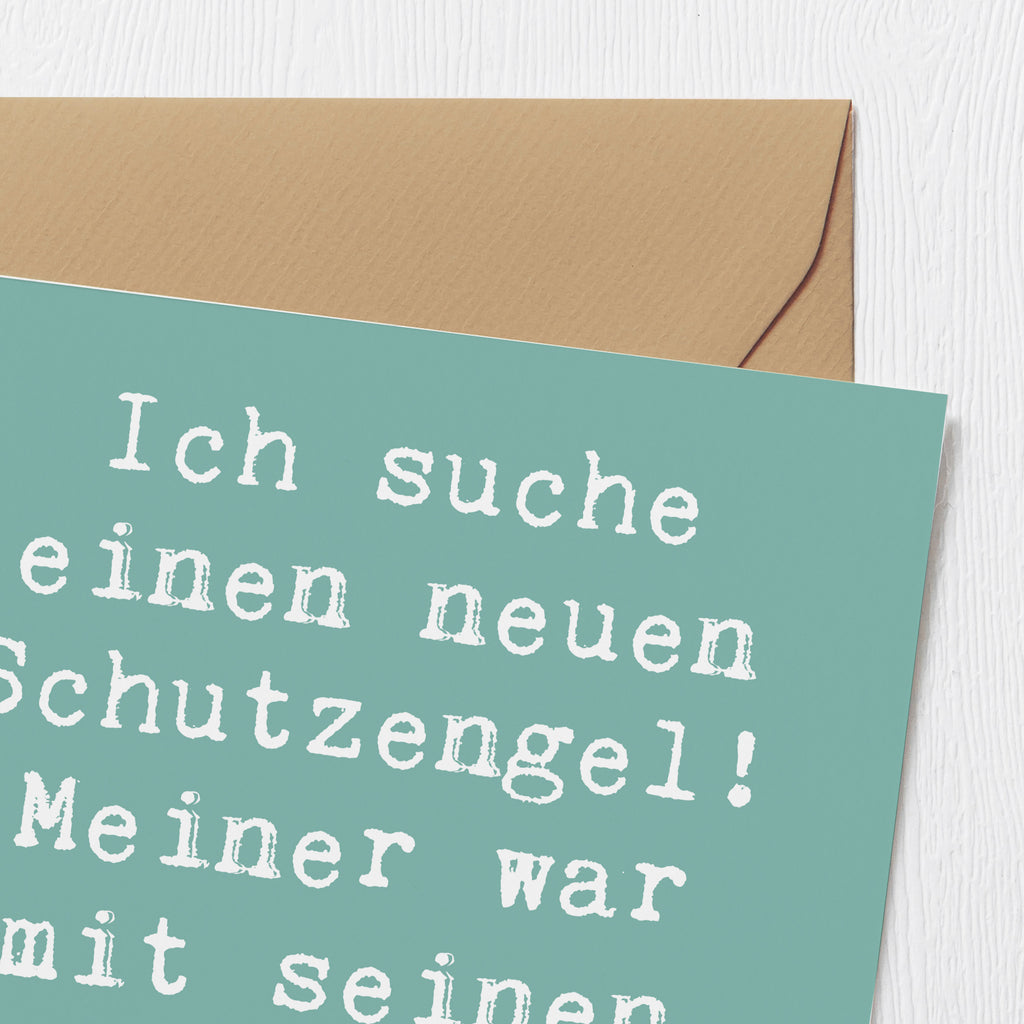 Deluxe Karte Spruch Neuer Schutz Karte, Grußkarte, Klappkarte, Einladungskarte, Glückwunschkarte, Hochzeitskarte, Geburtstagskarte, Hochwertige Grußkarte, Hochwertige Klappkarte