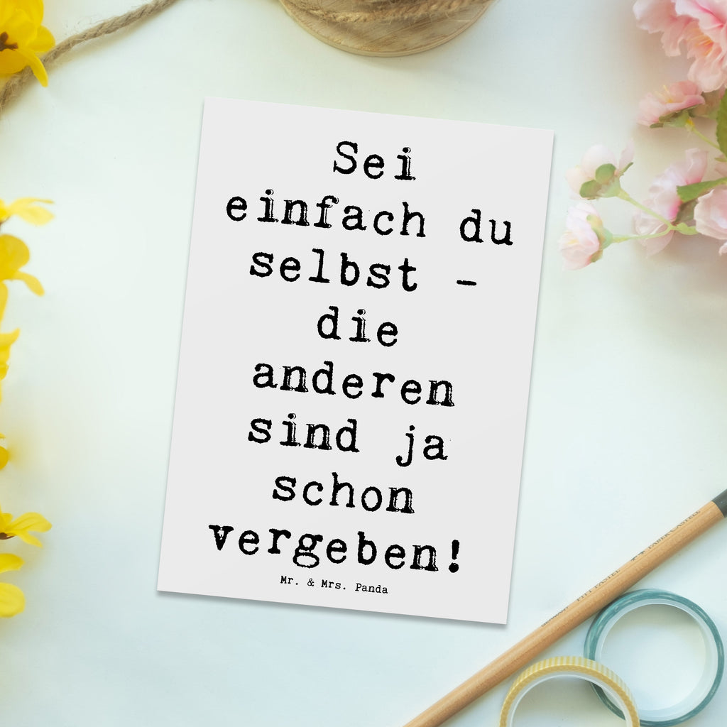 Postkarte Spruch Selbstakzeptanz Einzigartig Postkarte, Karte, Geschenkkarte, Grußkarte, Einladung, Ansichtskarte, Geburtstagskarte, Einladungskarte, Dankeskarte, Ansichtskarten, Einladung Geburtstag, Einladungskarten Geburtstag