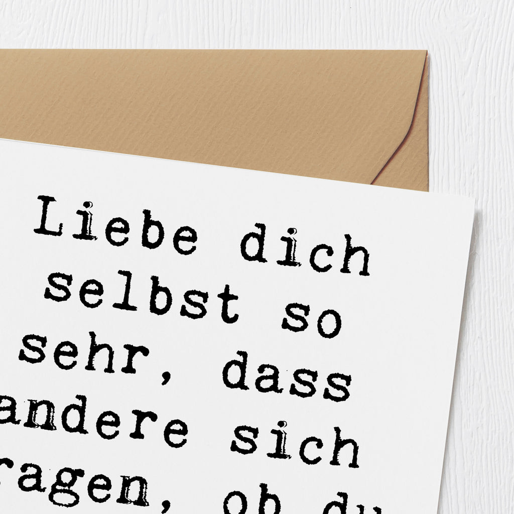 Deluxe Karte Spruch Selbstakzeptanz Liebe Karte, Grußkarte, Klappkarte, Einladungskarte, Glückwunschkarte, Hochzeitskarte, Geburtstagskarte, Hochwertige Grußkarte, Hochwertige Klappkarte