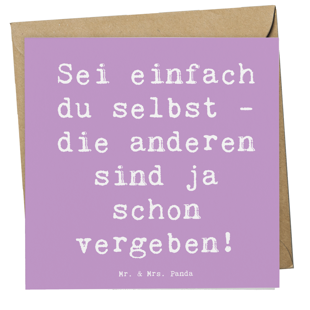 Deluxe Karte Spruch Selbstakzeptanz Einzigartig Karte, Grußkarte, Klappkarte, Einladungskarte, Glückwunschkarte, Hochzeitskarte, Geburtstagskarte, Hochwertige Grußkarte, Hochwertige Klappkarte