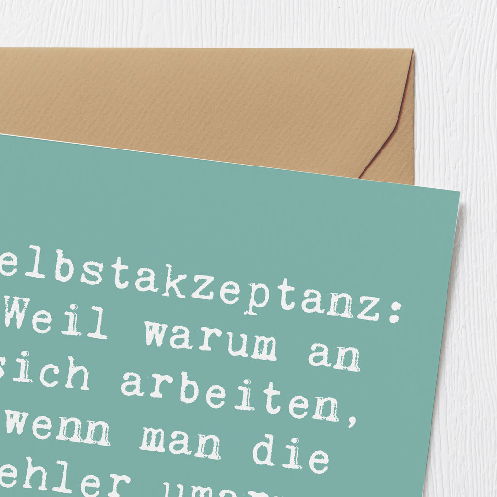 Deluxe Karte Spruch Selbstakzeptanz Umarmen Karte, Grußkarte, Klappkarte, Einladungskarte, Glückwunschkarte, Hochzeitskarte, Geburtstagskarte, Hochwertige Grußkarte, Hochwertige Klappkarte