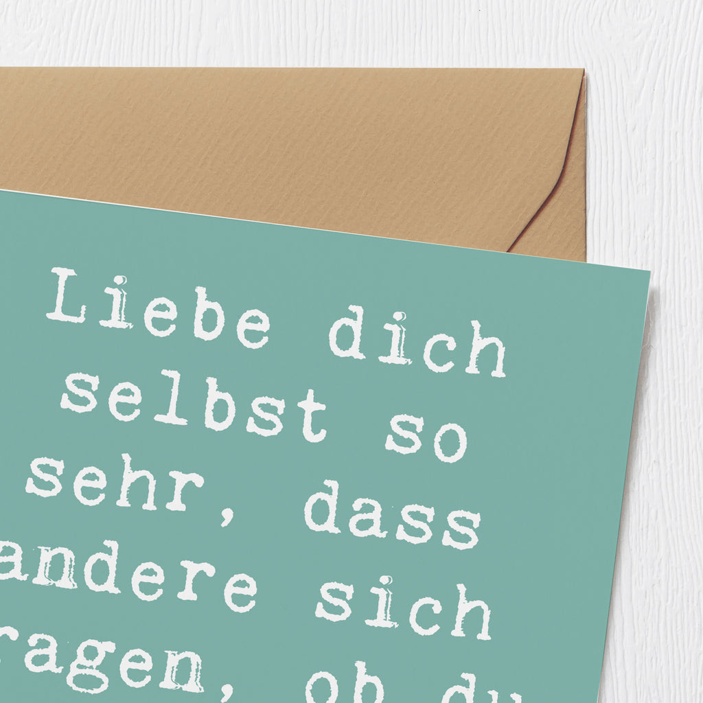 Deluxe Karte Spruch Selbstakzeptanz Liebe Karte, Grußkarte, Klappkarte, Einladungskarte, Glückwunschkarte, Hochzeitskarte, Geburtstagskarte, Hochwertige Grußkarte, Hochwertige Klappkarte