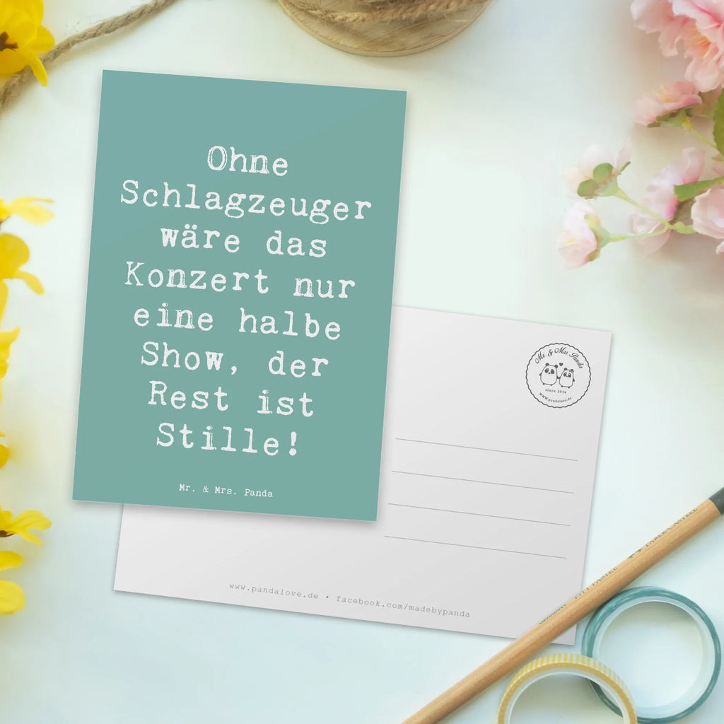 Postkarte Ohne Schlagzeuger wäre das Konzert nur eine halbe Show – der Rest ist Stille! Postkarte, Karte, Geschenkkarte, Grußkarte, Einladung, Ansichtskarte, Geburtstagskarte, Einladungskarte, Dankeskarte, Ansichtskarten, Einladung Geburtstag, Einladungskarten Geburtstag, Instrumente, Geschenke Musiker, Musikliebhaber